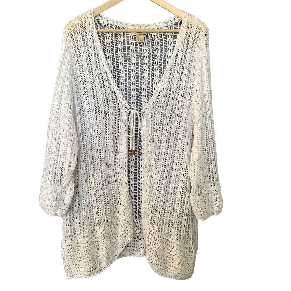 White Crocheted Cover Up size 1X